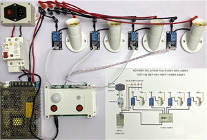 Bộ thiết bị lắp đặt mạch điện điều khiển thiết bị điện dựa trên vi điều khiển