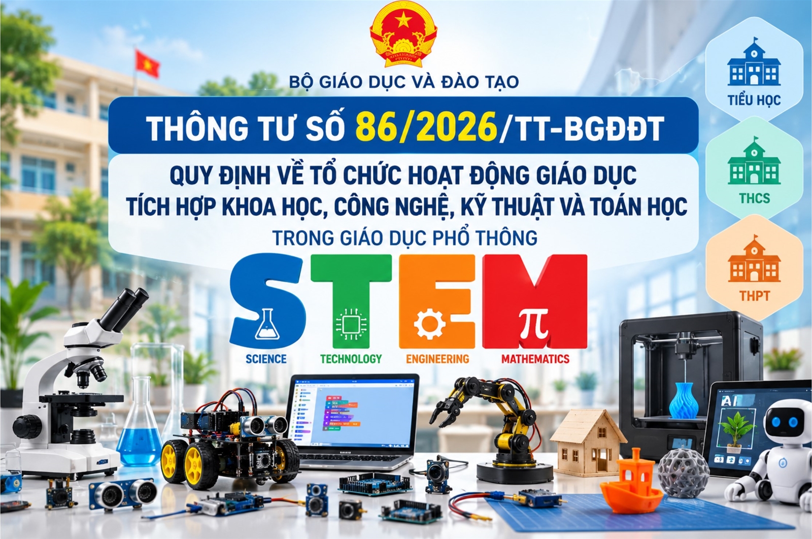 Thông tư 86/2026/TT-BGDDT Quy định về tổ chức hoạt động giáo dục tích hợp khoa học, công nghệ, kĩ thuật và toán học trong giáo dục phổ thông